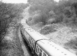Train entering tunnel