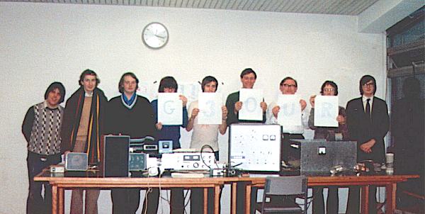 Operators and Equipment at the ARRL Worldwide SSB Contest, 1976 or 1977.